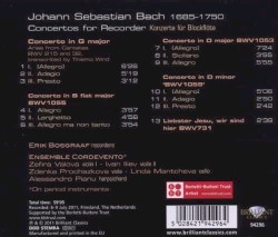 J.S. Bach: Concertos for Recorder