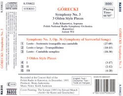 Symphony no. 3 / 3 Olden Style Pieces