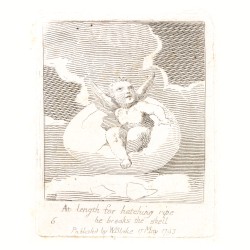 At length for hatching ripe he breaks the shell