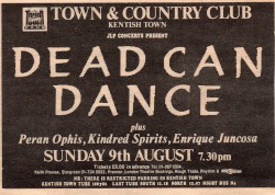 1987-08-09: Town and Country Club, Kentish Town, London, UK