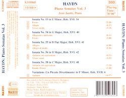 Piano Sonatas, Vol. 3: Nos. 53-56 and 58 / Un piccolo divertimento