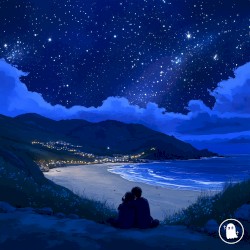 Night beach with you