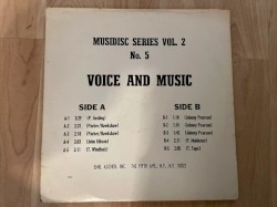 Musidisc Series Vol. 2, No. 5 - Voice and Music