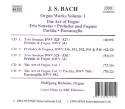 J.S. BACH - Organ Works Volume 1