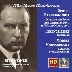 Rachmaninoff: Concerto for Piano and Orchestra no. 1 in F-sharp minor, op. 1 / Liszt: Totentanz / Moussorgsky: Tableaux d'une exposition