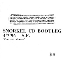 Bootleg 4/7/96 S.F. "Cues and Miscues"