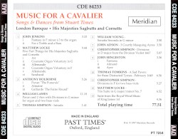 Music For A Cavalier: Songs & Dances from Stuart Times