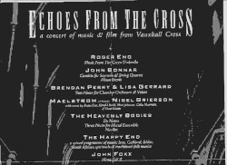 1986-09-06: Echos from the Cross, St Peters Church, Kennington Lane, London, UK