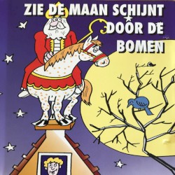 Zie de maan schijnt door de bomen