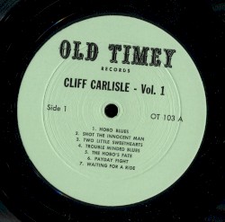 Cliff Carlisle - Volume 1