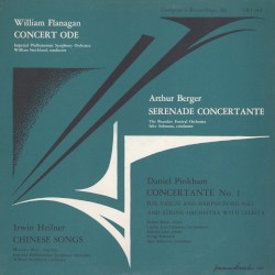 Flanagan: Concert Ode / Heilner: Chinese Songs / Pinkham: Concertante no. 1 / Berger: Serenade Concertante