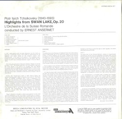 Highlights from Swan Lake Op. 20 (L'Orchestre de la Suisse Romande feat. conductor: Ernest Ansermet)