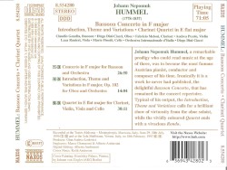 Bassoon Concerto in F major / Introduction, Theme and Variations / Clarinet Quartet in E-flat major