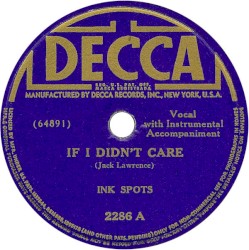 If I Didn't Care / Knock Kneed Sal (On the Mourner's Bench)