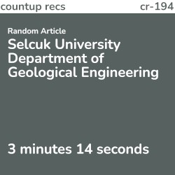 Selcuk University Department of Geological Engineering