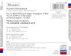 Piano Concerto No. 11, K. 413 / Piano Concerto No. 14, K. 449