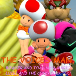 THE VOICES MAN, BOWSER AND TOAD MAN, MARIO LUIGI AND THE COCKY COCK TOO