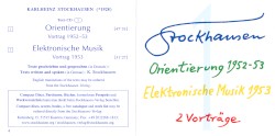 Orientierung 1952–53 / Elektronische Musik 1953: 2 Vorträge