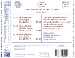 String Quartets: Op. 17, nos. 3, 5 and 6