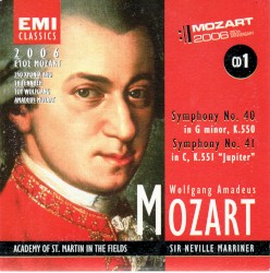 Symphony No. 40 in G Minor, K.550 / Symphony No. 41 in C, K.551 "Jupiter" - CD 1