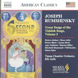 Great Songs of the Yiddish Stage, Volume 3