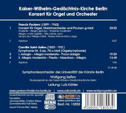 Konzert für Orgel und Orchester aus der Kaiser-Wilhelm-Gedächtnis-Kirche Berlin