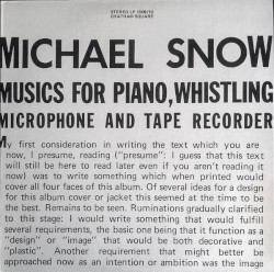 Musics for Piano, Whistling, Microphone and Tape Recorder