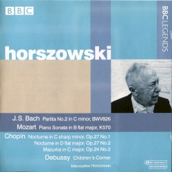 Bach: Partita no. 2 in C minor, BWV826 / Mozart: Piano Sonata in B-flat major, K570 / Chopin: Nocturne in C-sharp minor, op. 27 no. 1 / Nocturne in D-flat major, op. 27 no. 2 / Mazurka in C major, op. 24 no 2 / Debussy: Children's Corner