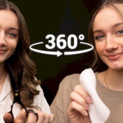 ASMR Twin Does Your Hair & Make-Up!