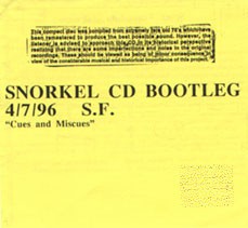 Bootleg 4/7/96 S.F. "Cues and Miscues"
