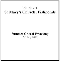 Summer Choral Evensong 2018