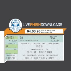 1993-04-03: 86th St. Music Hall, Vancouver, British Columbia, Canada, USA