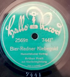 Bier-Redner Klebegold / Ich hab’n Vogel - mit Musik