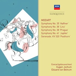 Symphony no. 35 "Haffner" / Symphony no. 36 "Linz" / Symphony no. 38 "Prague" / Symphony no. 41 "Jupiter" / Serenade, KV 320 "Posthorn"