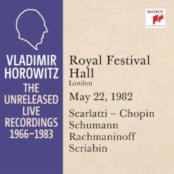 Vladimir Horowitz in Recital at the Royal Festival Hall London May 22 1982