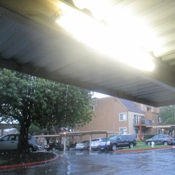 Morning Storm [Recorded From Underneath Metal Parking Sapce Awning]