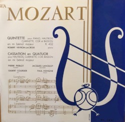 Quintette K 452 et Cassation en Quatuor