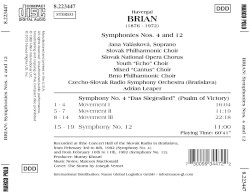 Symphony no. 4 "Das Siegeslied" (Psalm of Victory) / Symphony no. 12