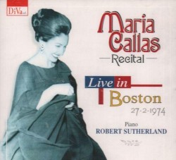 Maria Callas recital: Live in Boston