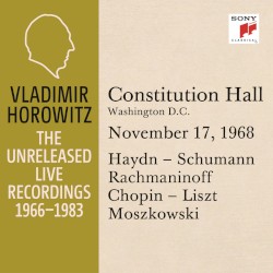 Vladimir Horowitz in Recital at Constitution Hall Washington D.C. November 17 1968