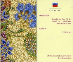 Honegger: Symphonies nos. 2 3 & 4 / Pacific 231 / Le Roi David / Une Cantate de Noël / Martin: In terra pax