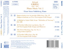 Piano Music, Volume 2: Improvisations on 2 Norwegian Folk-Songs / 25 Norwegian Folk-Songs and Dances / 19 Norwegian Folk-Songs / A Ballad to Saint Olaf / The First Meeting