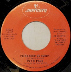 I’d Rather Be Sorry / Words