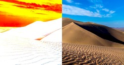 different sides of the desert