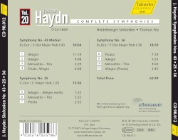 Complete Symphonies Volume 20, Symphonies 43, 25 & 36
