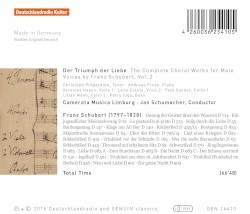 Der Triumph der Liebe - The Complete Choral Works for Male Voices by Franz Schubert, Vol. 2