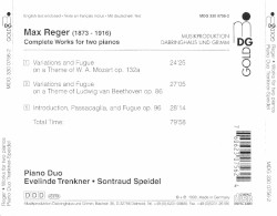 Works for Two Pianos: Beethoven Variations Op. 86 / Mozart Variations Op. 132a / Introduction, Passacaglia and Fugue Op. 96