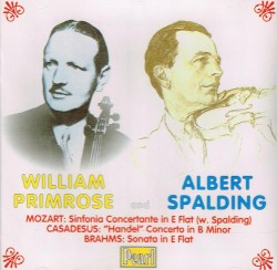 Mozart: Sinfonia Concertante in E-flat / Casadesus: 'Handel' Concerto in B minor / Brahms: Sonata in E-flat