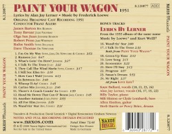 Paint Your Wagon (1951 original Broadway cast) / Lyrics by Lerner (Selections)