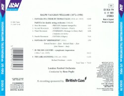 Tallis Fantasia, The Lark Ascending, Greensleeves Fantasia, In The Fen Country, Partita